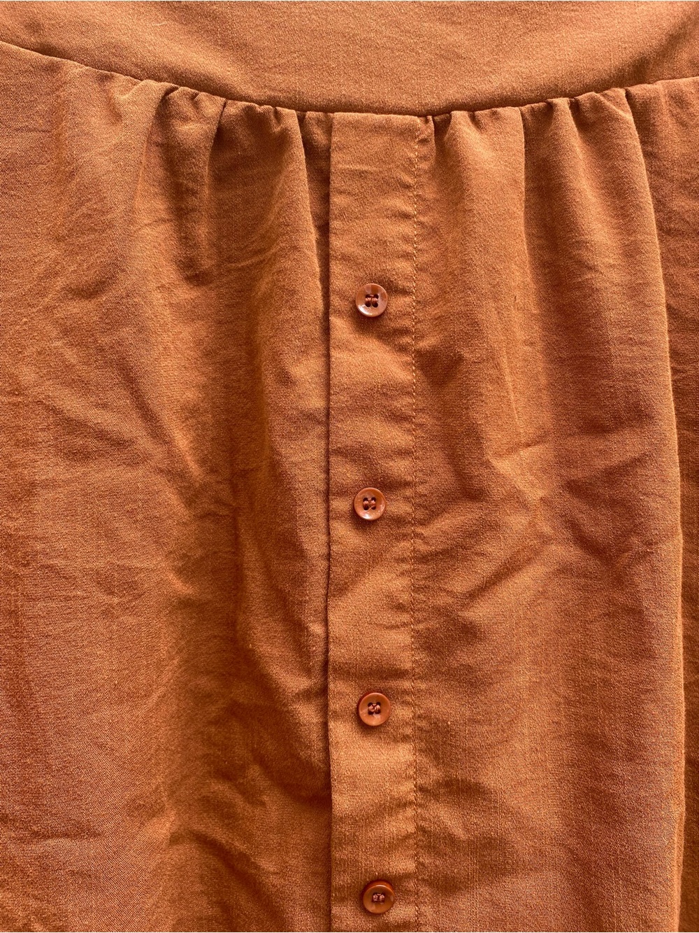 Rust Button-Front Skirt - Picture 3 of 7